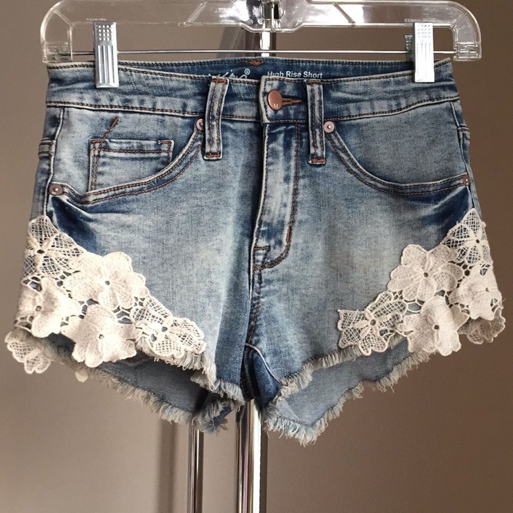 Massimo denim & lace shorts